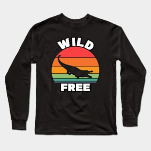 Crocodile, Wild and Free Long Sleeve T-Shirt